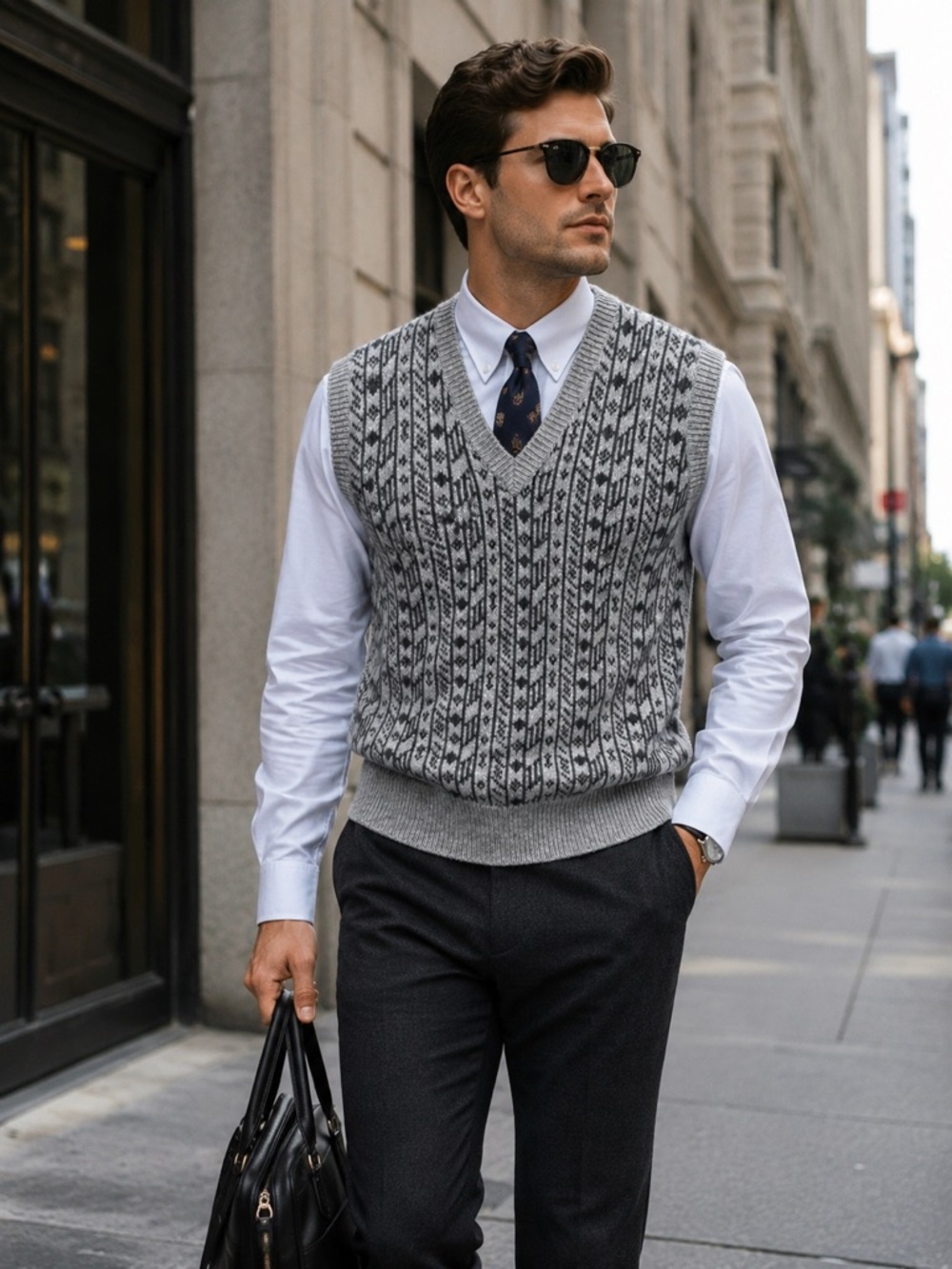 Vintage Chaps Ralph Lauren Wool Sweater Vest Men’s Large Fair Isle Grandpa Core